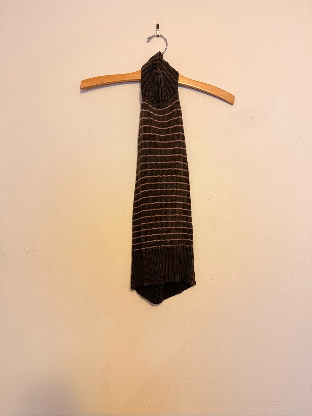 Petro Zillia Brown Knit Top with Multicolor Stripe Tag runs small